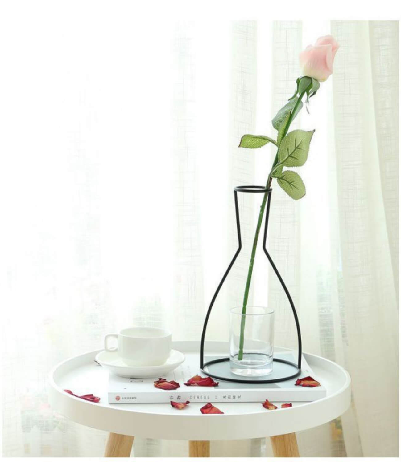 Milk Can Style Iron Vase - Display with Fresh Flowers.
