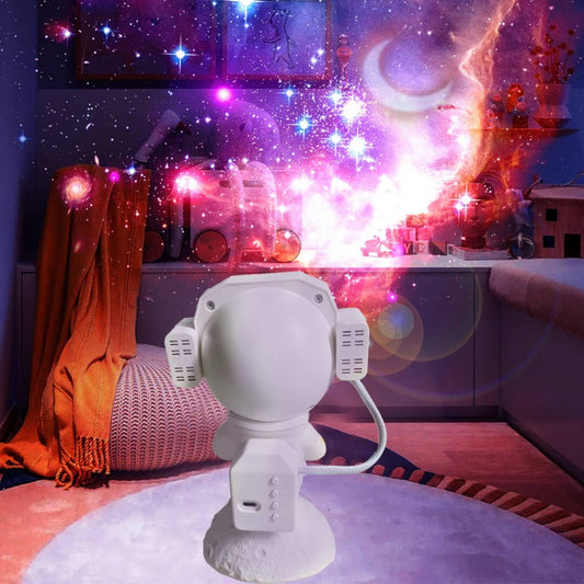Nebula effect presented by the astronaut star projector.