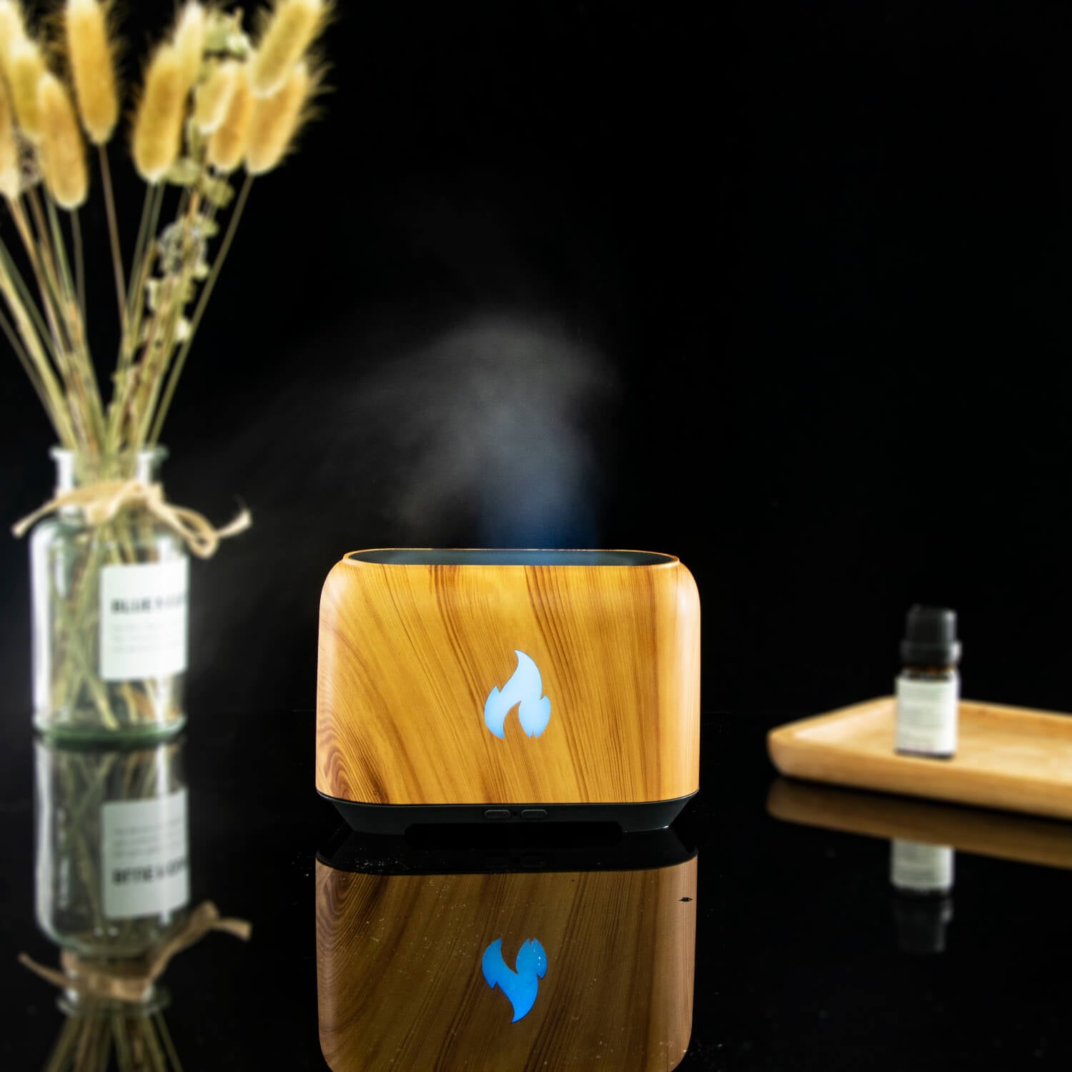 Elevate any occasion with the vibrant lighting options of our Colorful Flame Aroma Humidifier.