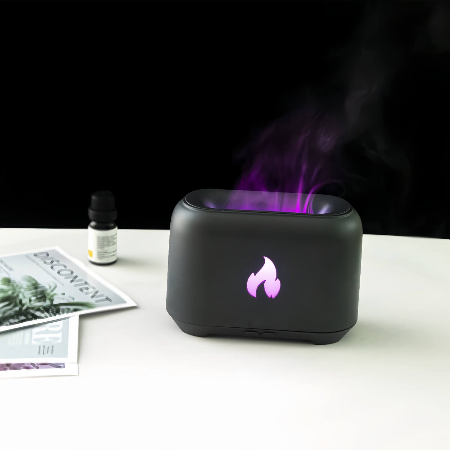 Conveniently power up our Colorful Flame Aroma Humidifier with USB connectivity.