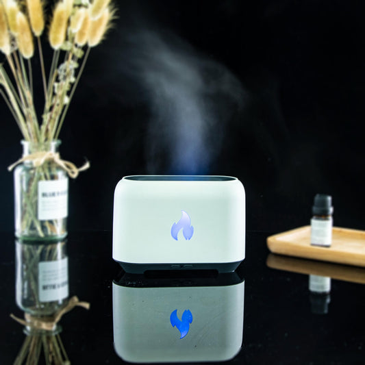 Transform your space with the mesmerizing ambiance of our Colorful Flame Aroma Humidifier.