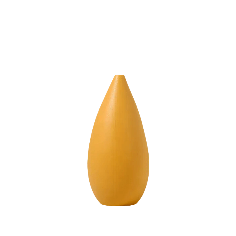 Jarrón de cerámica minimalista con arte moderno en amarillo y azul