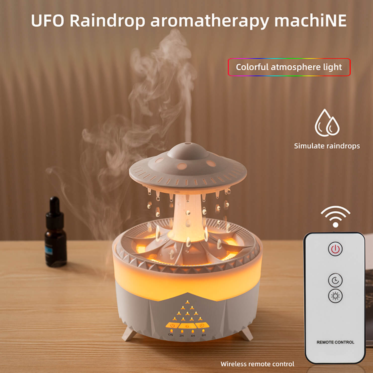 UFO Raindrop Diffuser - Quiet Companion for Tranquil Moments.
