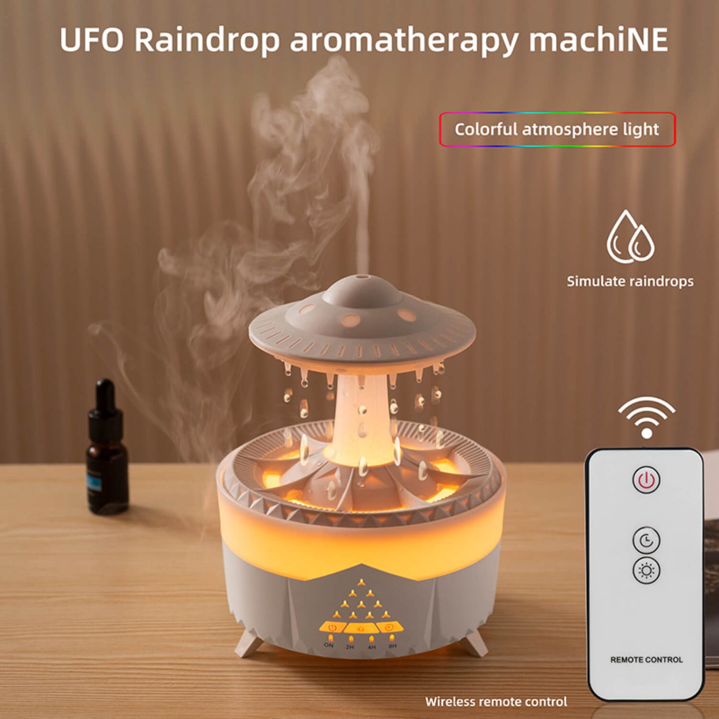 UFO Raindrop Diffuser - Quiet Companion for Tranquil Moments.