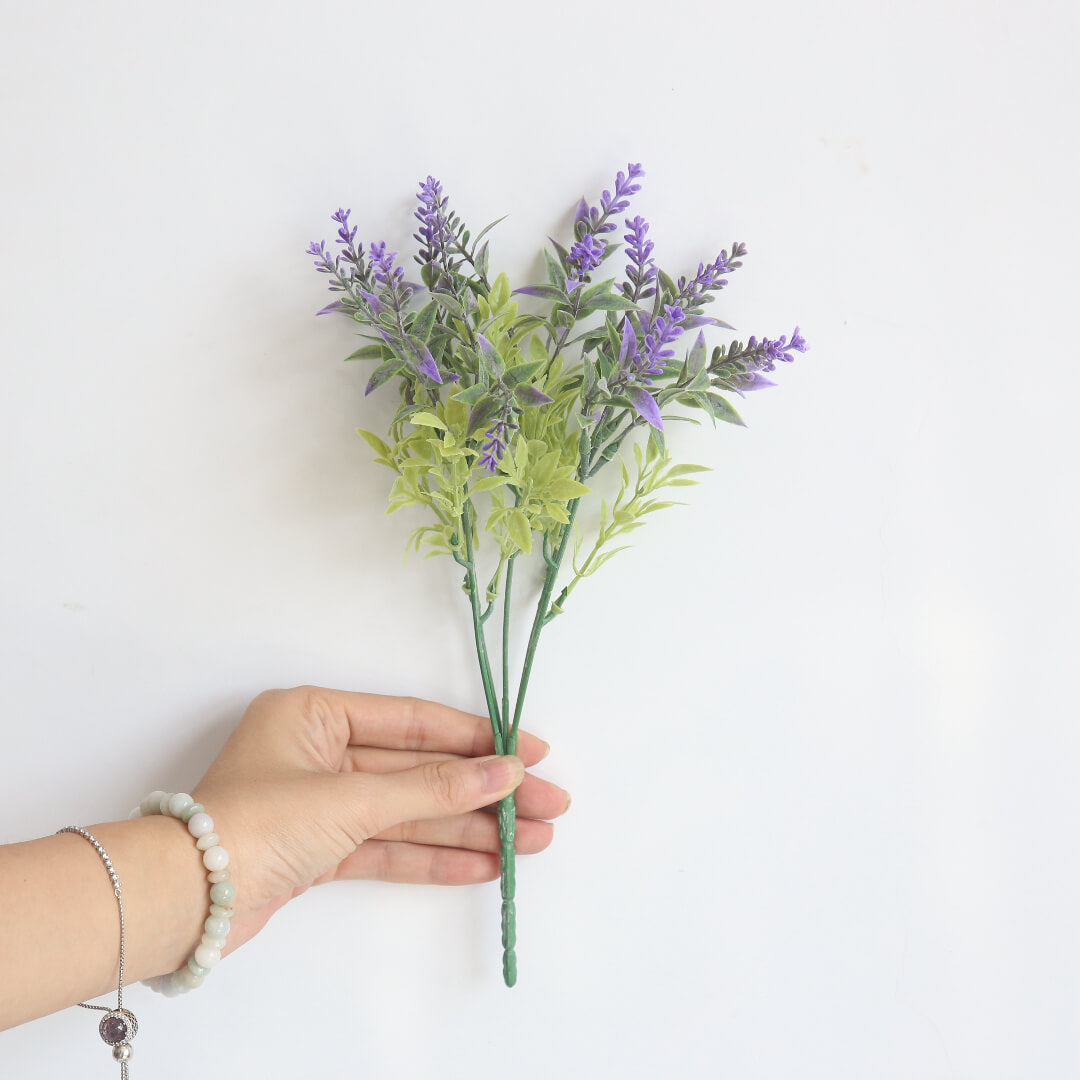 A cluster of tranquil purple lavender, blooming at dusk.
