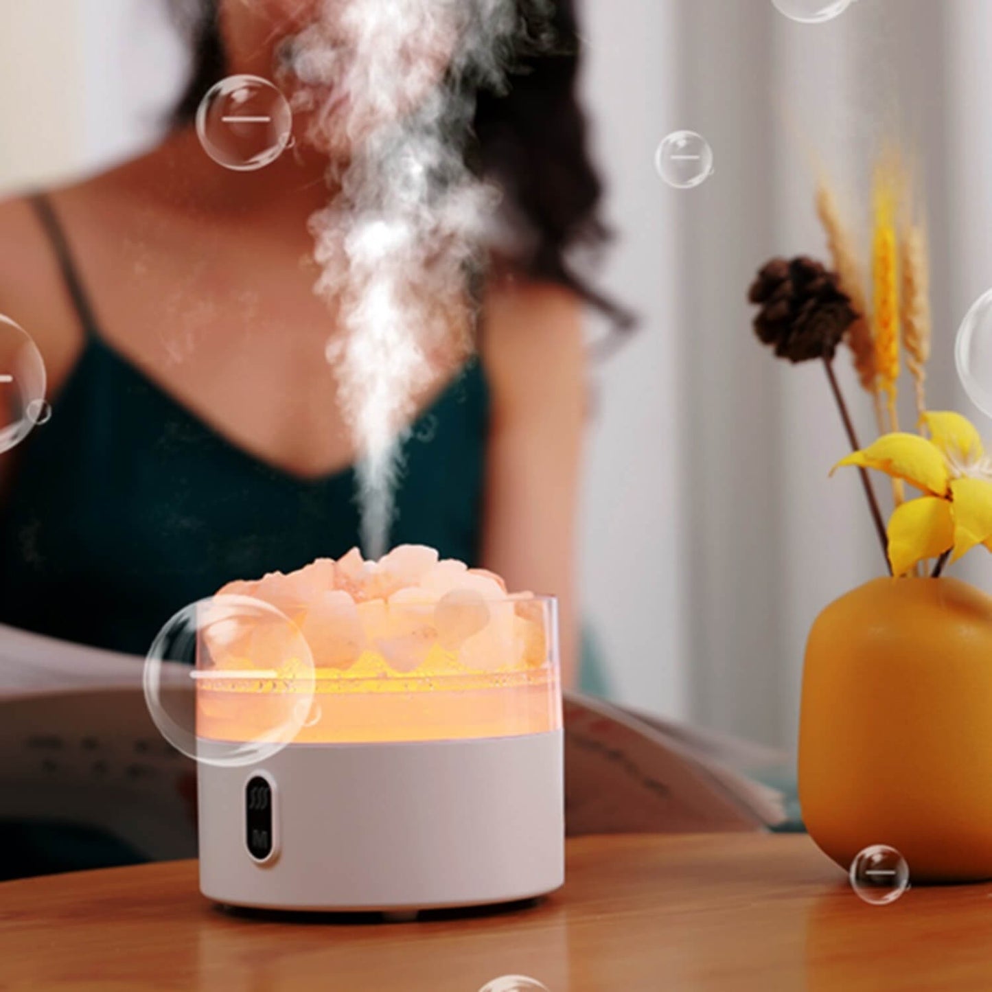 Tranquil Atmosphere with Salt Stone Diffuser.