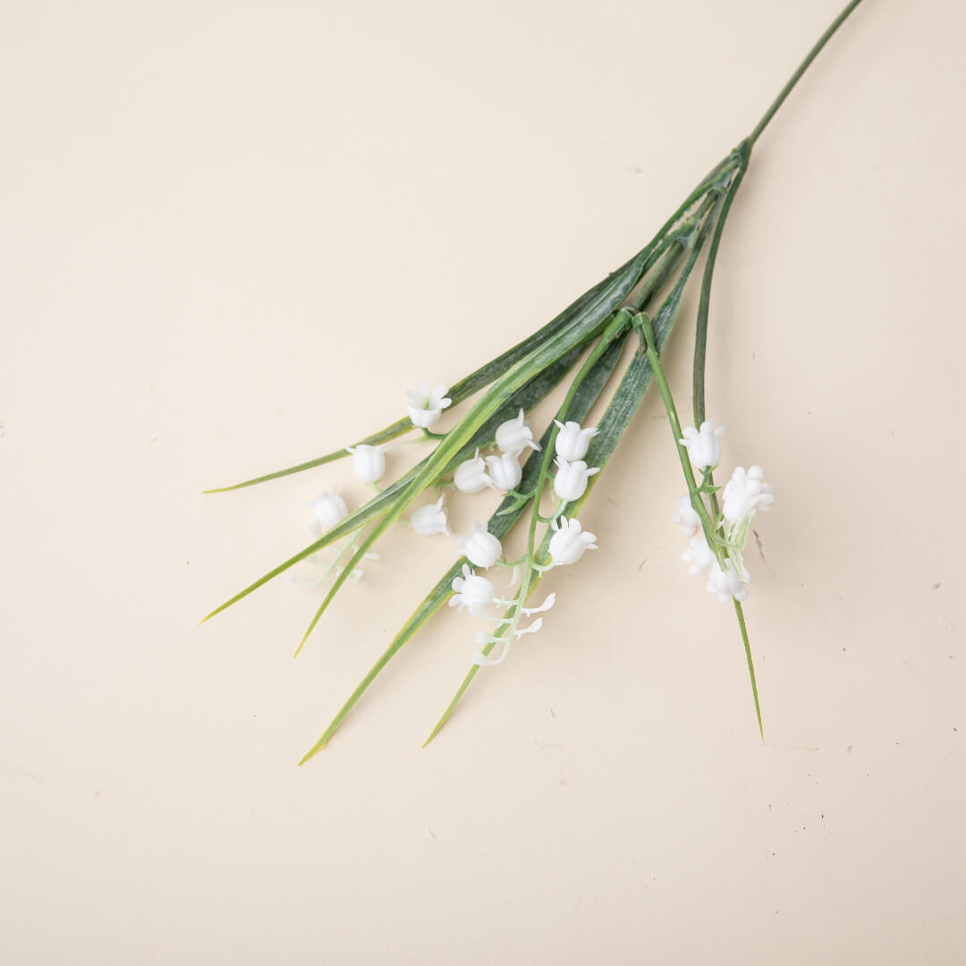 A bunch of pure white Wind Chime Grass flowers.
