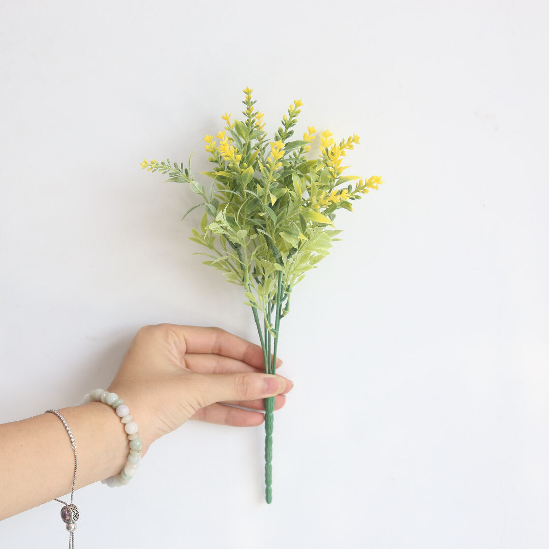 A cluster of warm yellow lavender, like a hug from the sun.