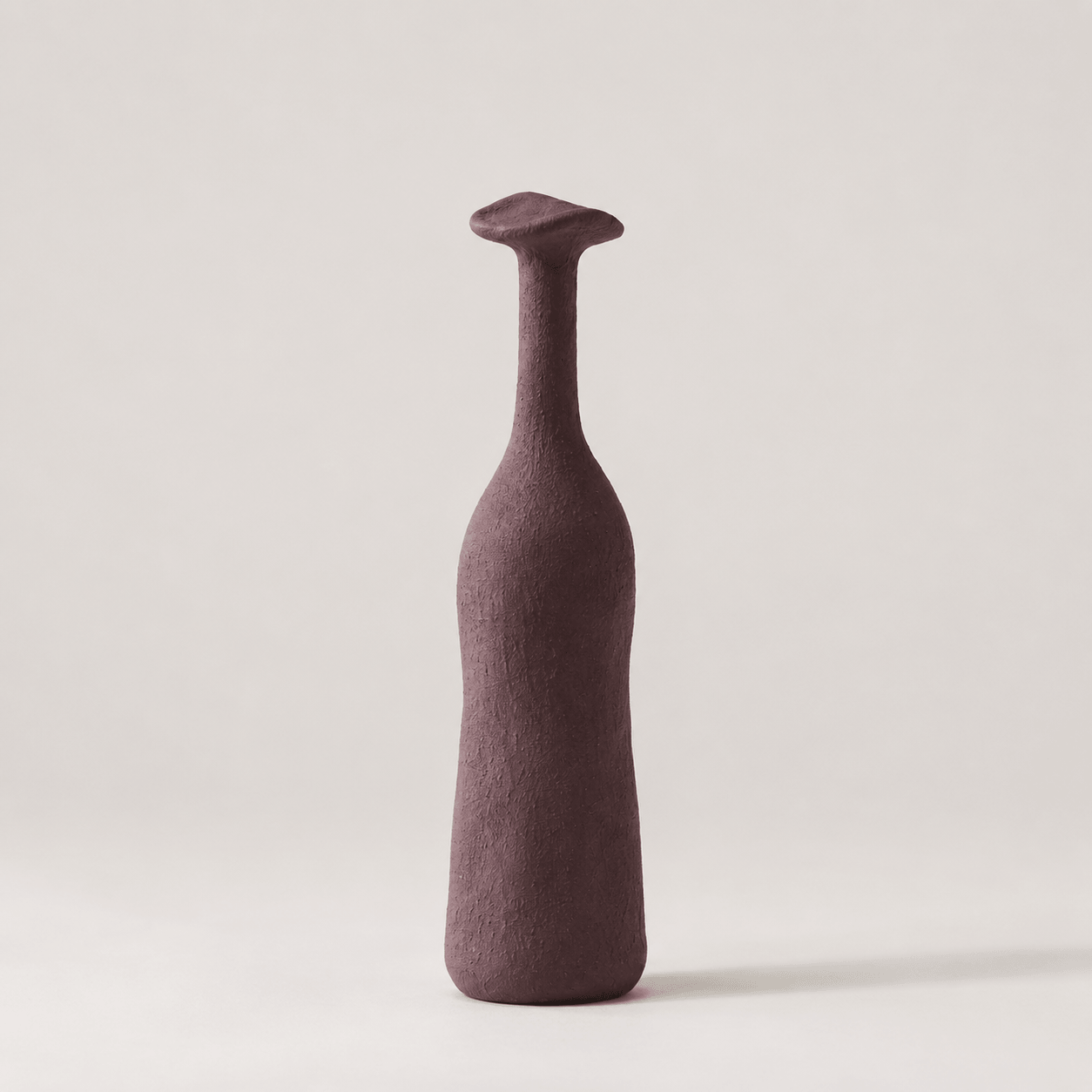 Deep Purple Gray narrow-neck ceramic vase on a clean background.