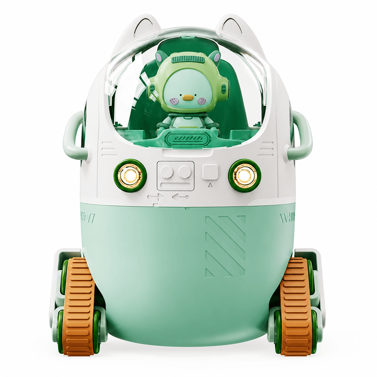 Green deluxe astronaut humidifier on a white background