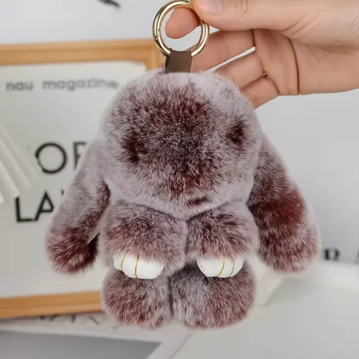 Handmade Cute Pink Plush Bunny Keychain