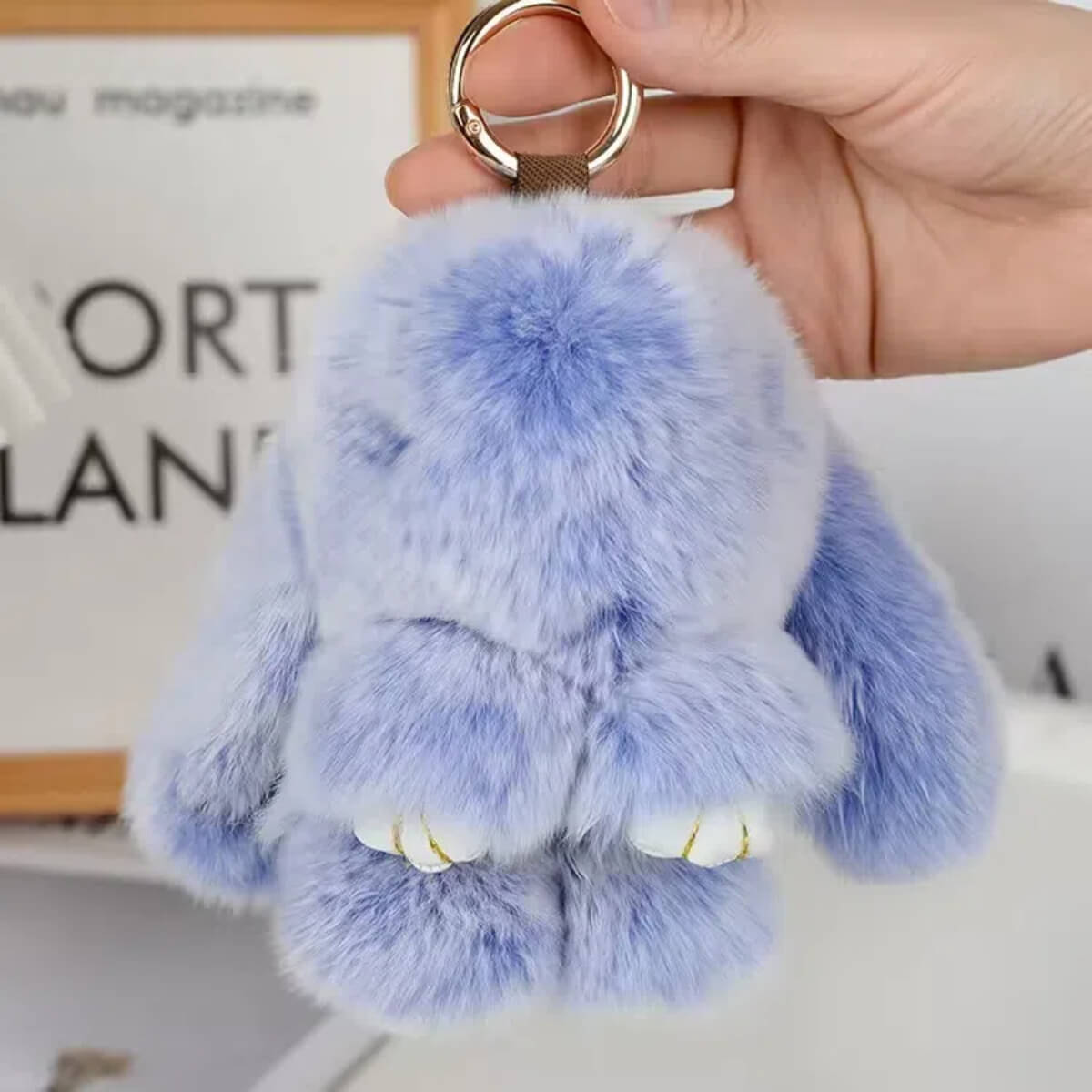 Handmade Cute Pink Plush Bunny Keychain