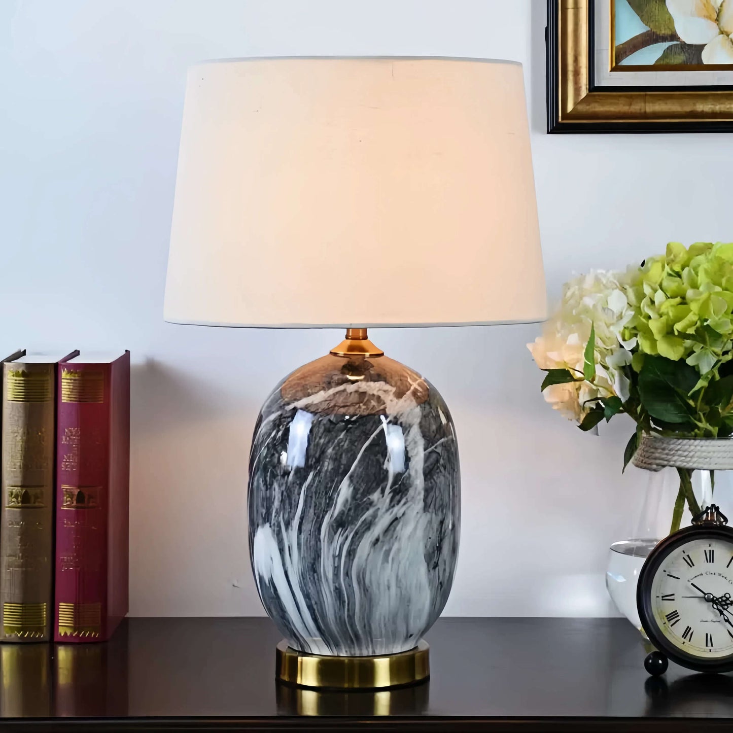 Ceramic and Marble Table Lamp