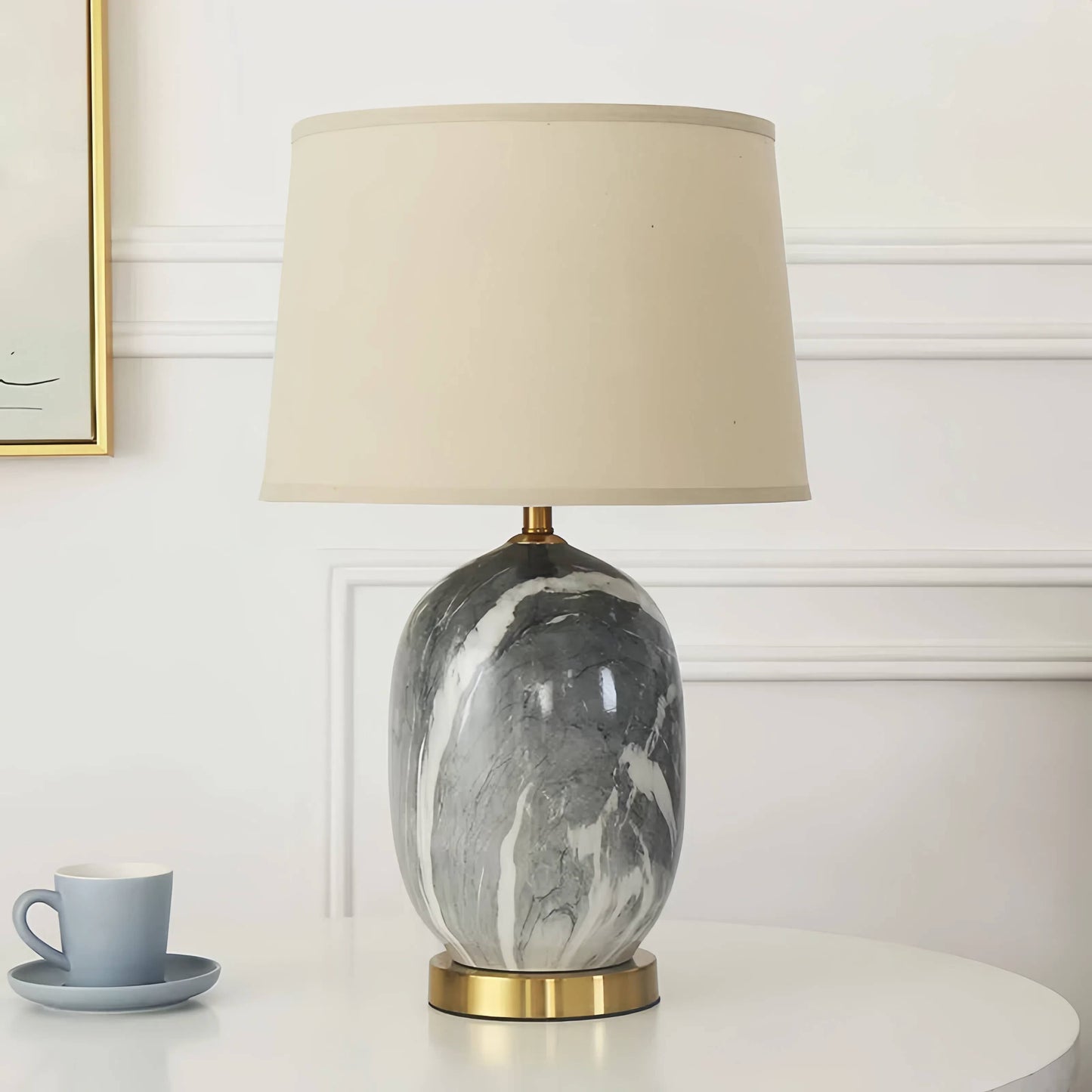 Ceramic and Marble Table Lamp