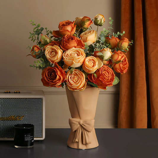 Elegant Bow Tie Art Vase - Perfect Gift for Flower Lovers