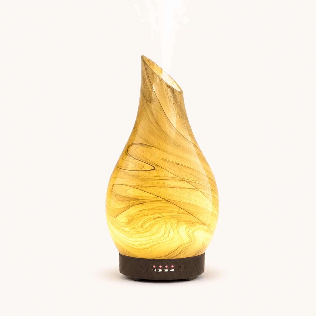 Warm Gold Firework Night Light 3D Aroma Diffuser with soft mist on a clean background
