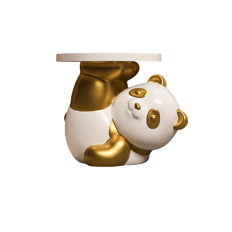 Gold panda side table white background photo