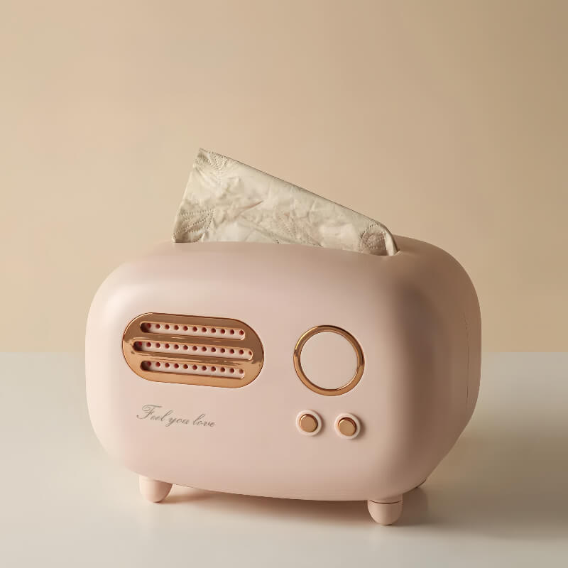 Pink Retro Radio Tissue Box Solo Display Photo