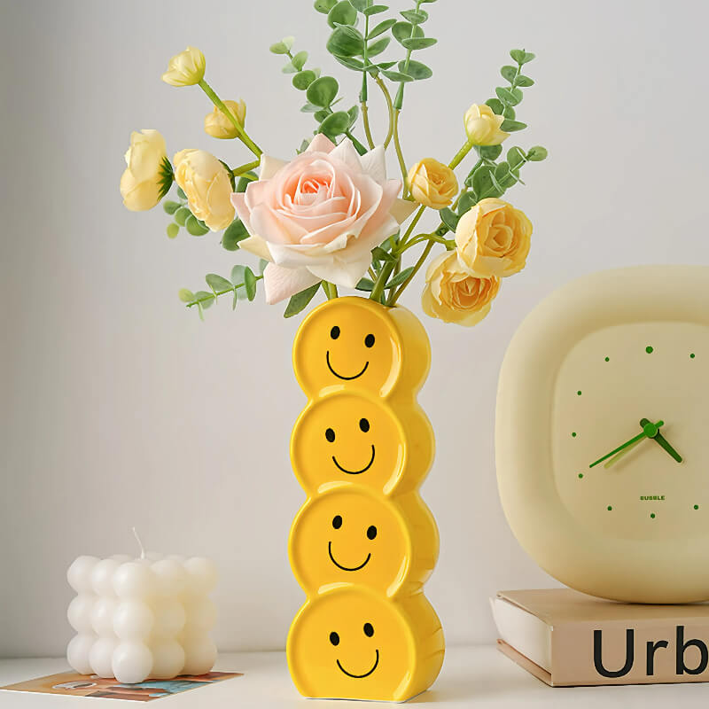 Smiley Face Art Vase Flower Display 1