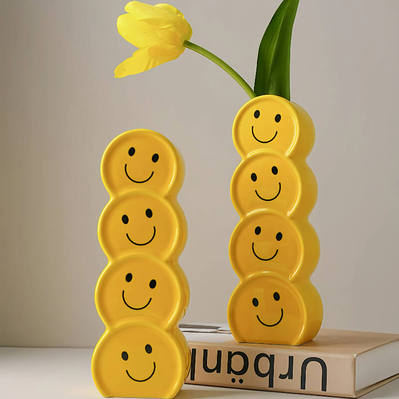 Smiley Face Art Vase Flower Display 4