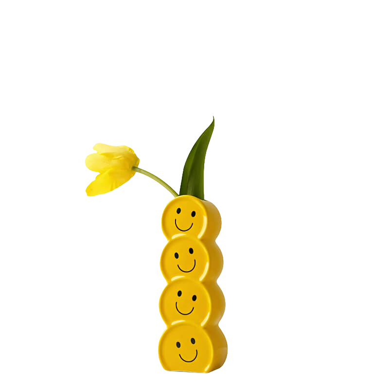 Smiley Face Art Vase Set A