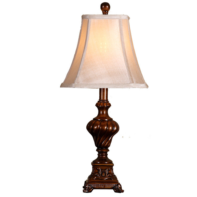 Vintage Ceramic Table Lamp with Handmade Fabric Shade